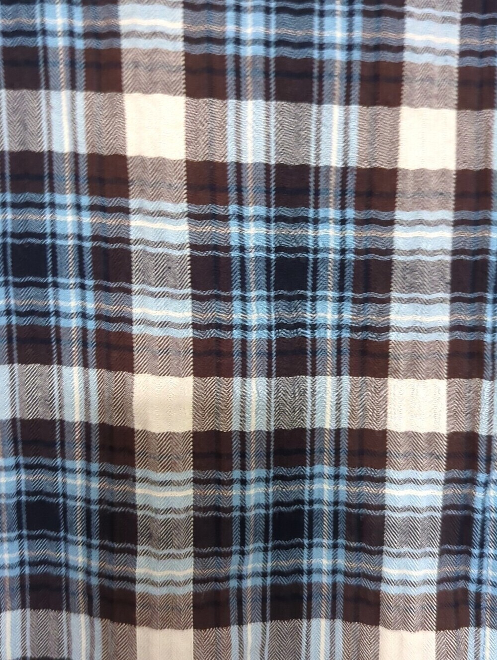 Standard James Perse Tomboy Plaid Flannel Shirt Blue Brown Size 3 - Picture 6 of 11